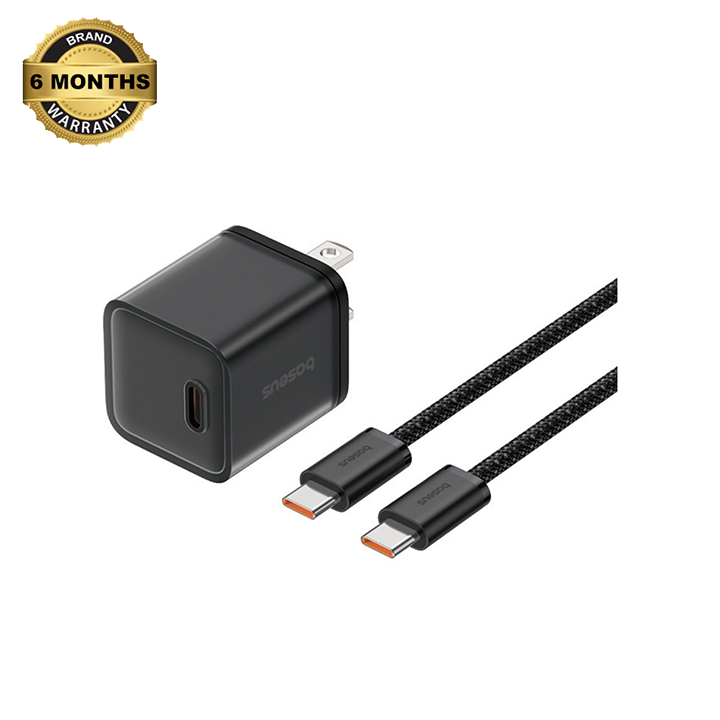 Picture of Baseus GaN5S Fast Charger 1C 20W US + Cable Type-C to Type-C 100W 1m