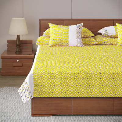 Buy Bed Sheet-308 (Yellow Barfi) Online at Best Price