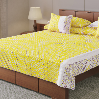 Buy Bed Sheet-308 (Yellow Barfi) Online at Best Price