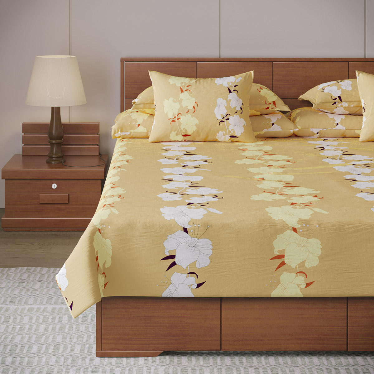 Buy Bed Sheet-313 (Daffodil) Online at Best Price