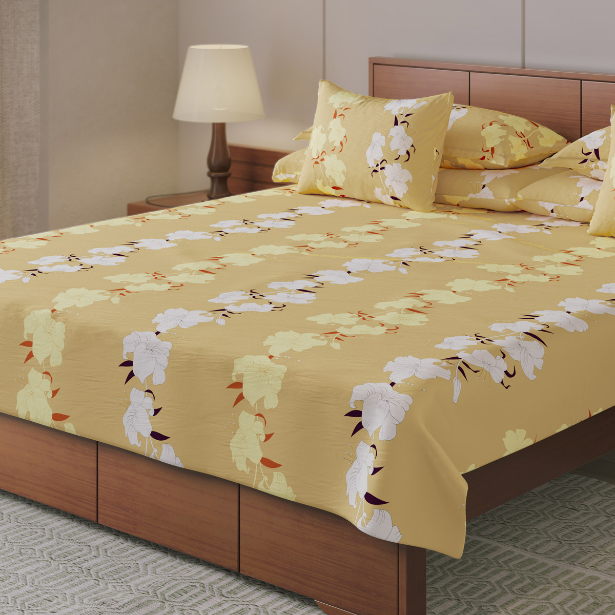 Buy Bed Sheet-313 (Daffodil) Online at Best Price