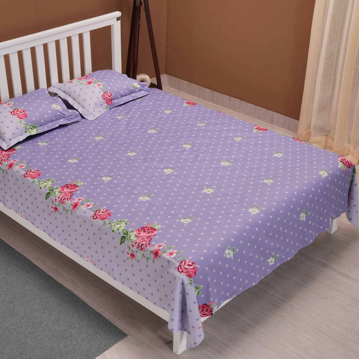 Buy Regal Bed Sheet Rose Reverie-315 (Purple) Online at Best Price