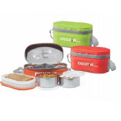 Picture of Milton Executive Lunch  Insulated Tiffin Box ==2 SS Container,1 Microwave Safe