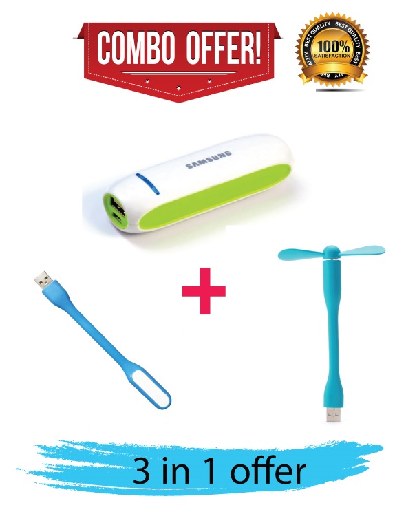 Picture of Gadget Pack Combo Offer Mini Ultra Fast Charging Power Bank + USB Fan + USB LED Light