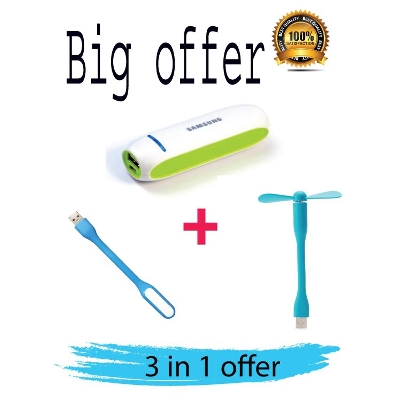 Picture of Gadget Pack Combo Offer Mini Ultra Fast Charging Power Bank + USB Fan + USB LED Light - Power Bank