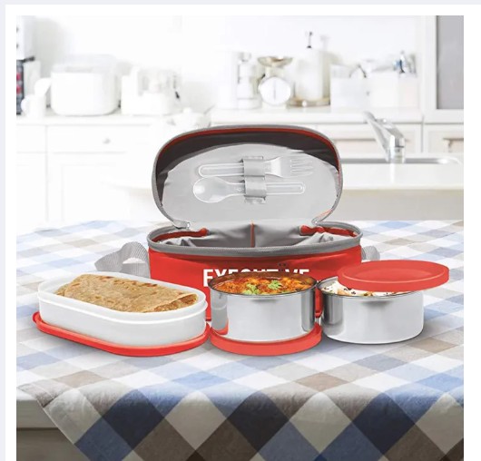 Picture of Milton Executive Lunch Box Soft Insulated Tiffin Box (2 Ss Container,1 Microwave Safe Container) - Box - box