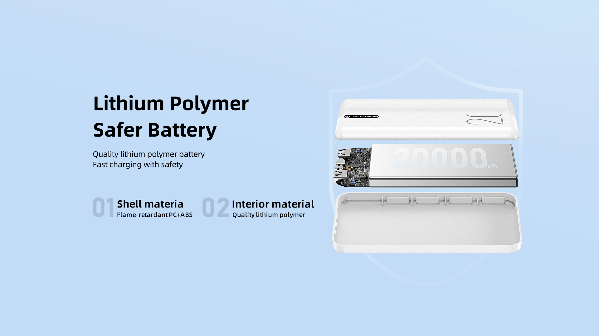 Picture of Remax RPP-295 10000mAh 2.1A Landon Series Power Bank