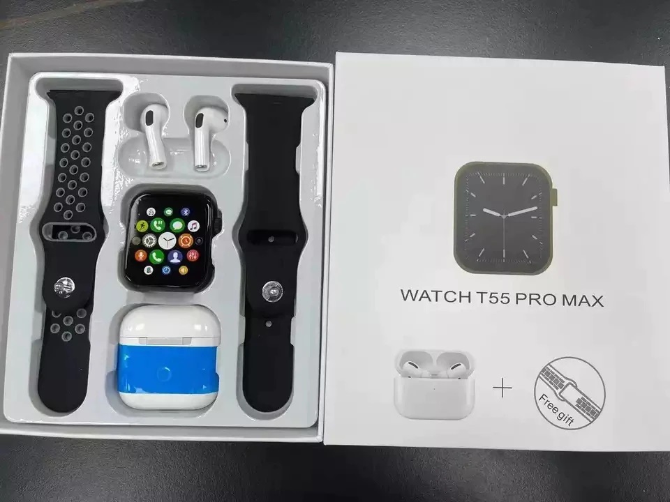 Picture of Smart Watch With Earbuds T55 Pro Max With Tws Headset 2 In 1 App Control Smart Watch