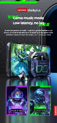 Picture of Lenovo XT81 Bluetooth Earphone Wireless Headphone Gamer Headset Waterproof Tws Noise Cancelling With Microphone Sport Earbuds