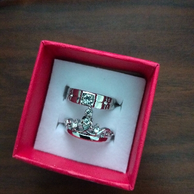 Picture of Couple finger ring sets 2pcs. silver Color. Adjustable