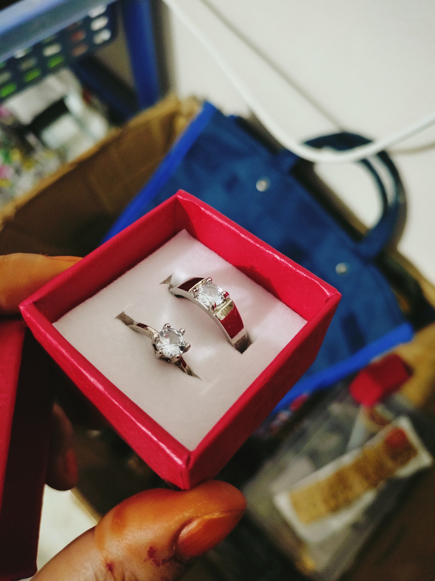 Picture of Couple finger ring sets 2pcs. silver Color. Adjustable