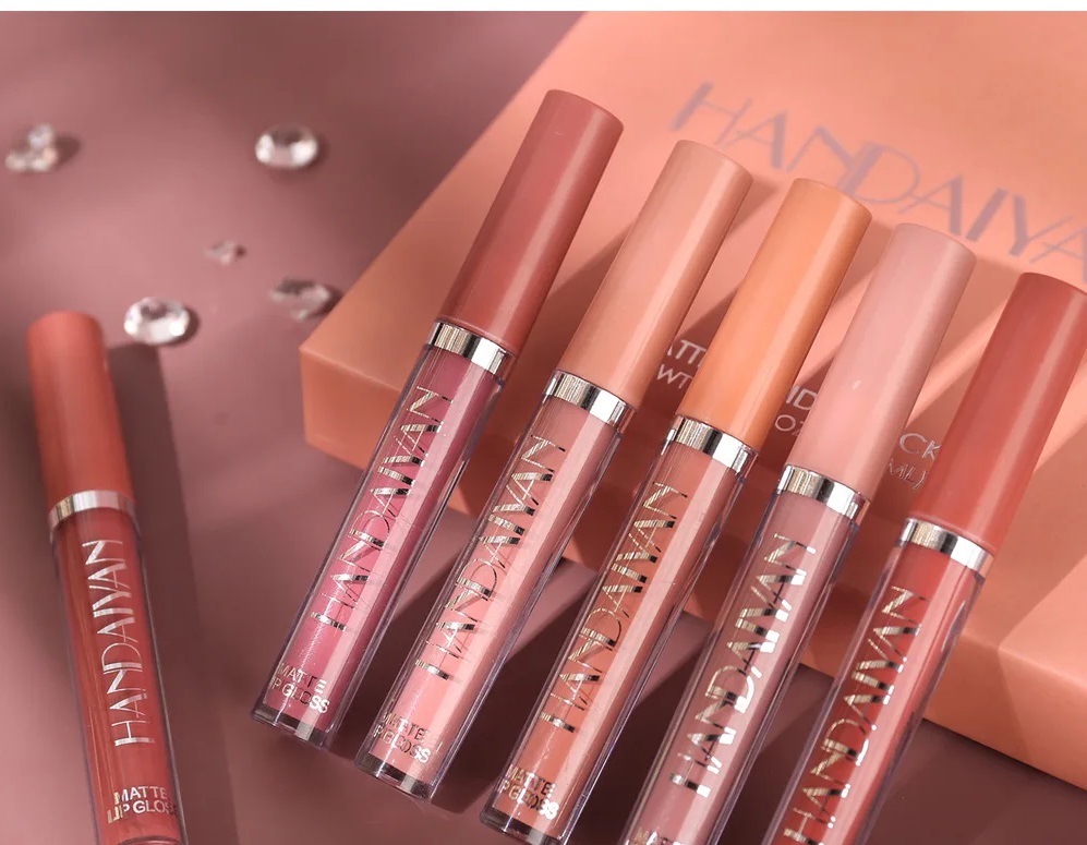 Picture of HANDAIYAN 6 Colors Long Lasting Velvet Lips Tint Liquid Lipsticks Waterproof Non-Stick Cup Lipgloss Gift Set (A)(B)