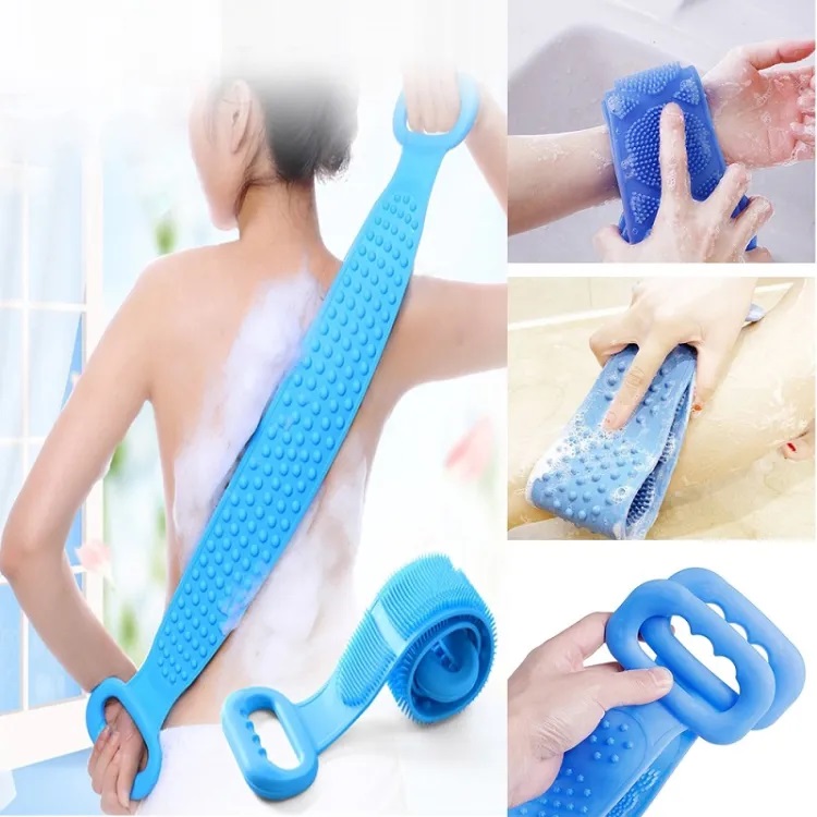 Picture of Silica gel Bath Towel Silicon Bath Body Brush, Shower Massure/Shower/Back Scratchhania/Body Skin Scrubber Deep Clean Exfoliate Back Scrubber - Bath Sponge
