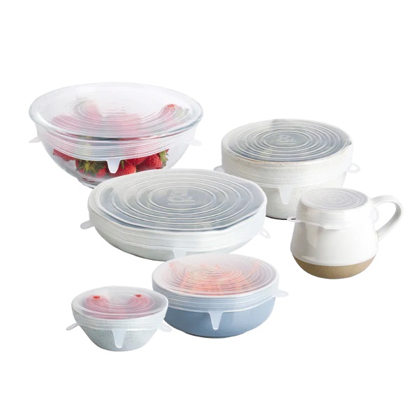 Picture of Silicone Stretch Lids Huggers Covers reusable for food 6-Pack Various Sizes Cover for Bowl