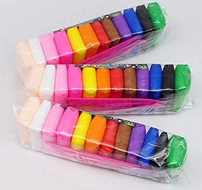 Picture of 12 Colors Soft Super Light Clay Ultra Light Creative Art and Craft Air Dry Super Clay with Craving Molding Tools