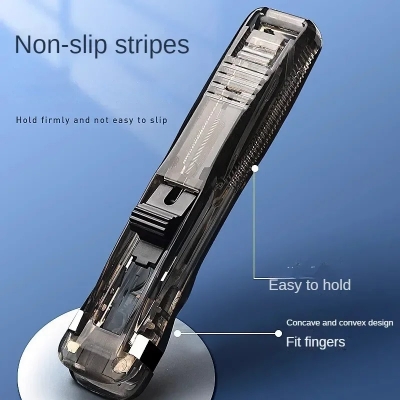 Picture of Staple Metal Clip Push Hand Paper Clipper with Refill Fixing Organizing Stapler Reusable Push Clamp for Document File Stationary