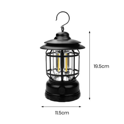 Picture of Outdoor Camping Lights Vintage Dry Battery Camp Light Hanging Lighting Tools Portable Retro Design Lantern with Hook-Multicolor