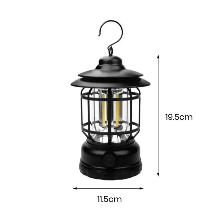 Picture of Outdoor Camping Lights Vintage Dry Battery Camp Light Hanging Lighting Tools Portable Retro Design Lantern with Hook-Multicolor