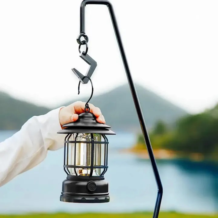 Picture of Outdoor Camping Lights Vintage Dry Battery Camp Light Hanging Lighting Tools Portable Retro Design Lantern with Hook-Multicolor