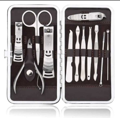 Picture of 12pcs Nail Manicure Tools Set with Leather Case Stainless Nail Manicure Tools New stile