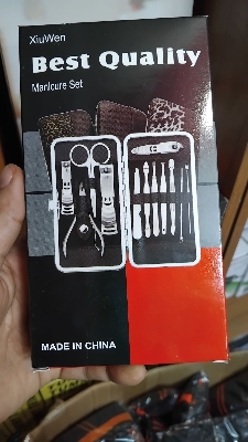 Picture of 12pcs Nail Manicure Tools Set with Leather Case Stainless Nail Manicure Tools New stile