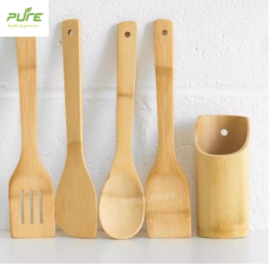 Picture of Wooden Bamboo Kitchen Tools 4 Piece Bamboo Kitchen Cooking Utensils Set Tools Spoon Turner