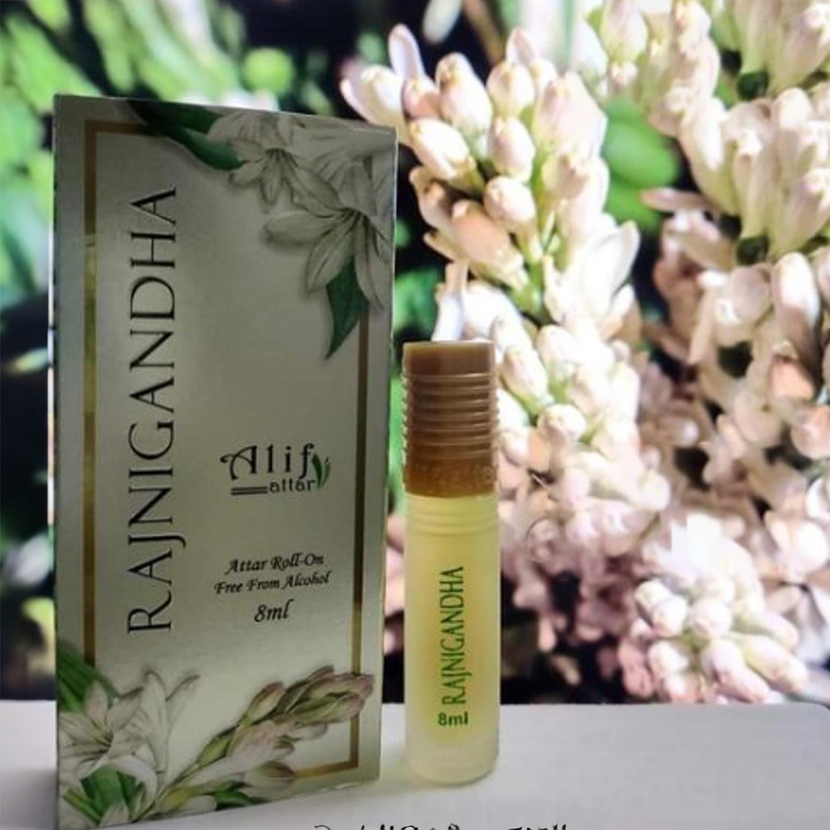 Picture of Rajnigandha Attar by Alif - 100% Alcohol Free - From Dubai - 8 ml - Pack of 1