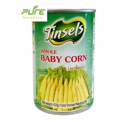 Picture of Tinsels Whole Baby Corn in Brine 425gm