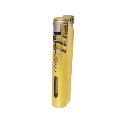 Picture of 2pcs Yellow Metal Turbo jet Windows Gas Lighter Windproof Gas Refillable Butane Gas Lighter Inflatable Lighter Gadgets For Men Gas Refillable