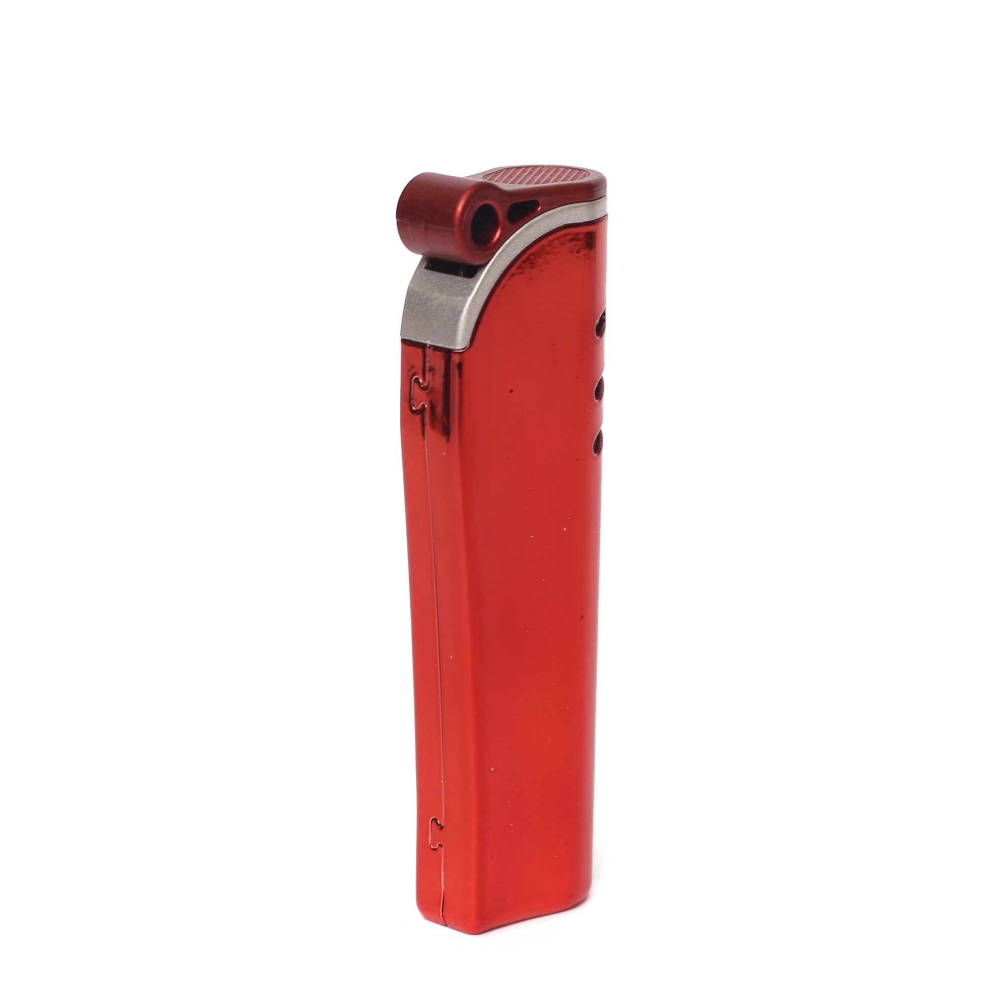 Picture of 2pcs Red Metal Turbo jet Windows Gas Lighter Windproof Gas Refillable Butane Gas Lighter Inflatable Lighter Gadgets For Men Gas Refillable
