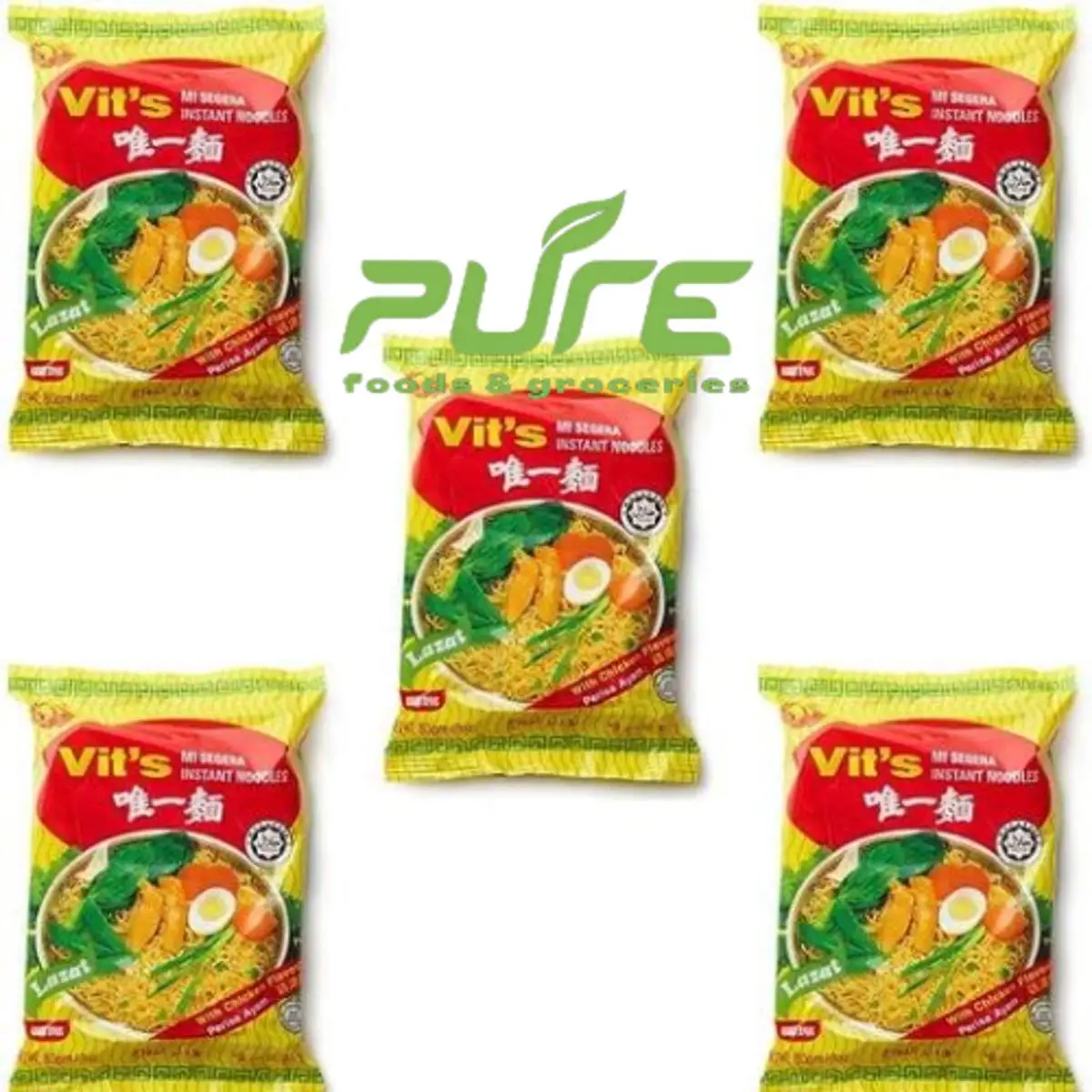 Picture of Vit's Chicken Flavour Instant Noodles 78g - Pack of 5 (390g) | Imported Malaysian Noodles | Korean Spicy Noodles | Original Chicken Flavour