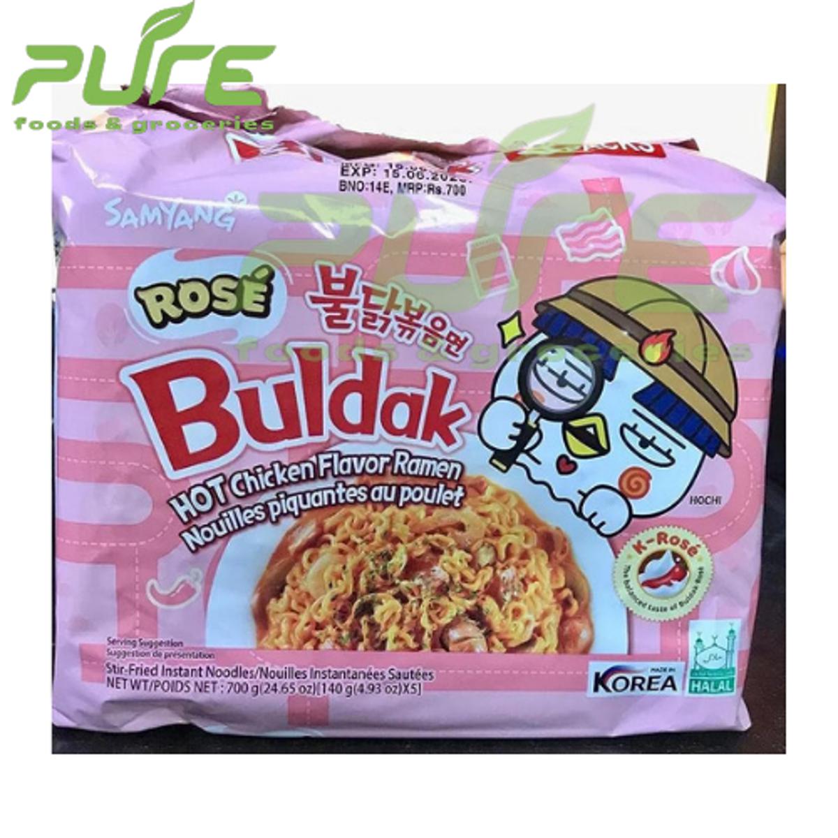 Picture of Rose Buldak Hot Chicken Flavor Ramen Nouilles Piquantes au Poulet Pack of 1 - 700 m