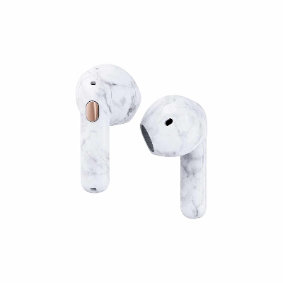 Picture of Happy Plugs Hope Antibacterial Wireless Earbuds White Marble Edition