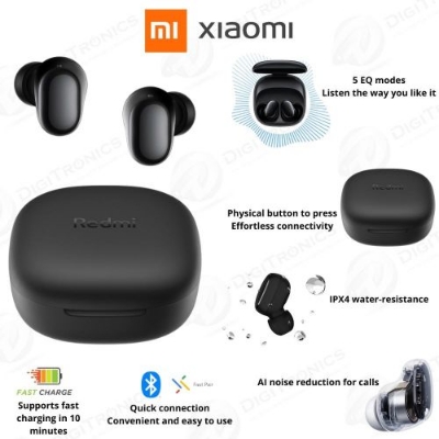 Picture of Xiaomi Redmi Buds 6 Play | 10mm Dynamic Driver | AI Noise Reduction | Up to 36-Hour Battery Life | Bluetooth® 5.4 | Touch Control - Global Version - (Black)