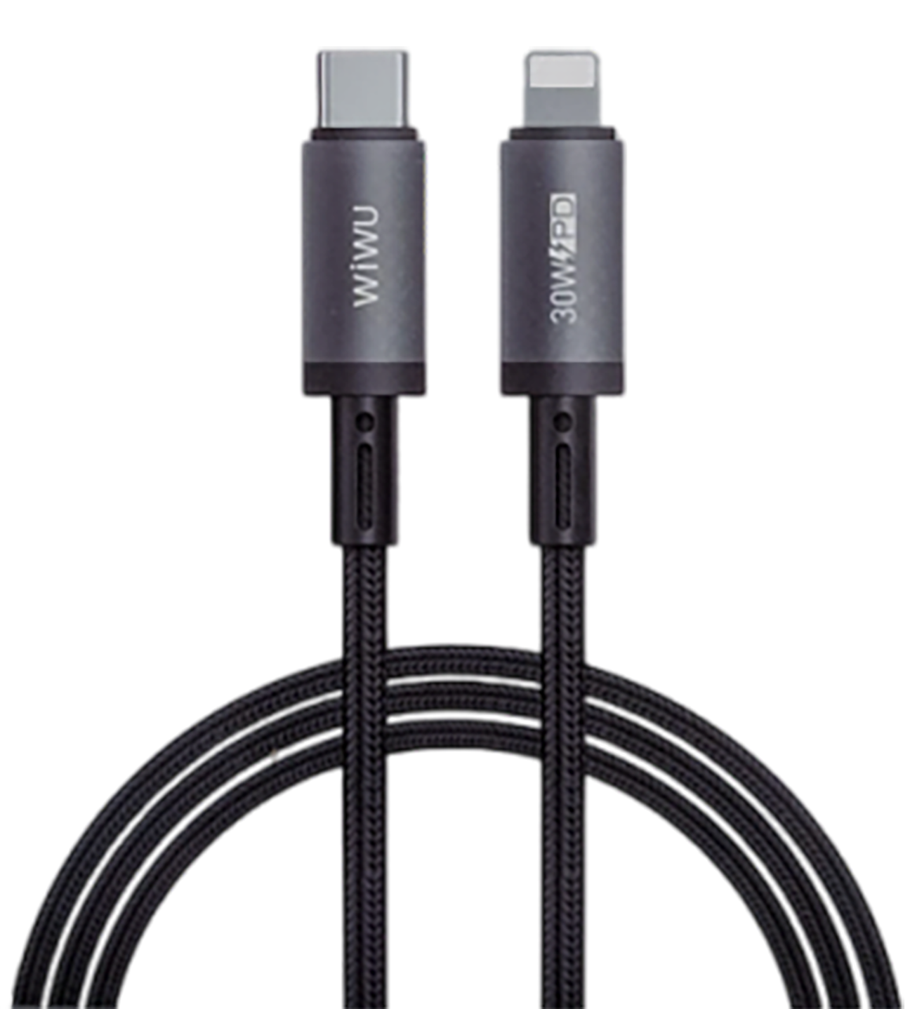 Picture of WiWU 1M Aluminum alloy Nylon braided TITAN LINK Series Charging Cable with 30W USB-C to Lightining #Wi-C056