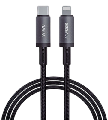 Picture of WiWU 1M Aluminum alloy Nylon braided TITAN LINK Series Charging Cable with 30W USB-C to Lightining #Wi-C056
