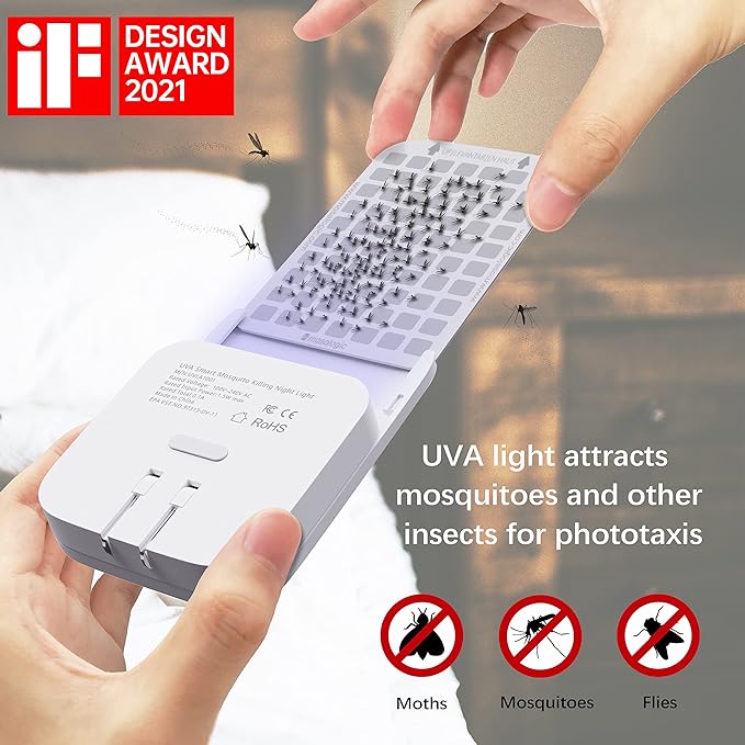 Picture of Mosalogic Sticky Glue Cards Refills (10 Pack) – Non-Toxic Fly Traps for Fruit Flies, Moths, Gnats – Safe for Kids & Pets [NO DEVICE]