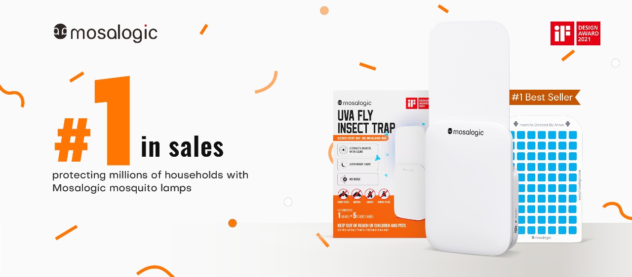 Picture of Mosalogic UVA Flying Insect Trap-US Plug Mosalogic Sticky Glue Cards Refills (5 Pack)