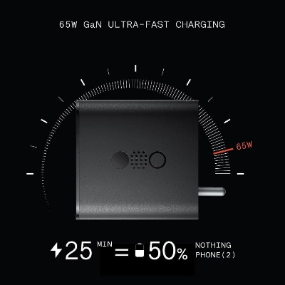 Picture of CMF by Nothing Gan Charger 65W Adapter, 3 Port USB Type C to A Wall Charging Adapter