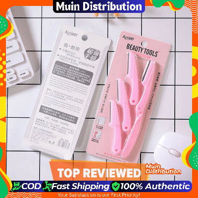Picture of keli 4pcs Foldable Eyebrow Facial razor, Shaper, and Trimmer in New Design - Pink Color