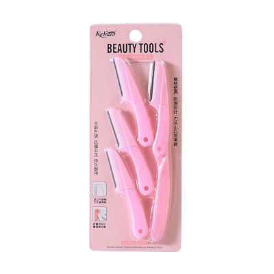 Picture of keli 4pcs Foldable Eyebrow Facial razor, Shaper, and Trimmer in New Design - Pink Color