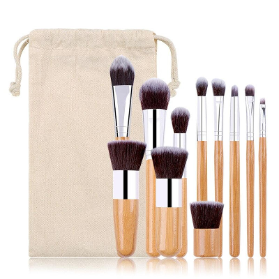 Picture of Professional Bamboo Brush Set of 11pcs - Makeup Brush set