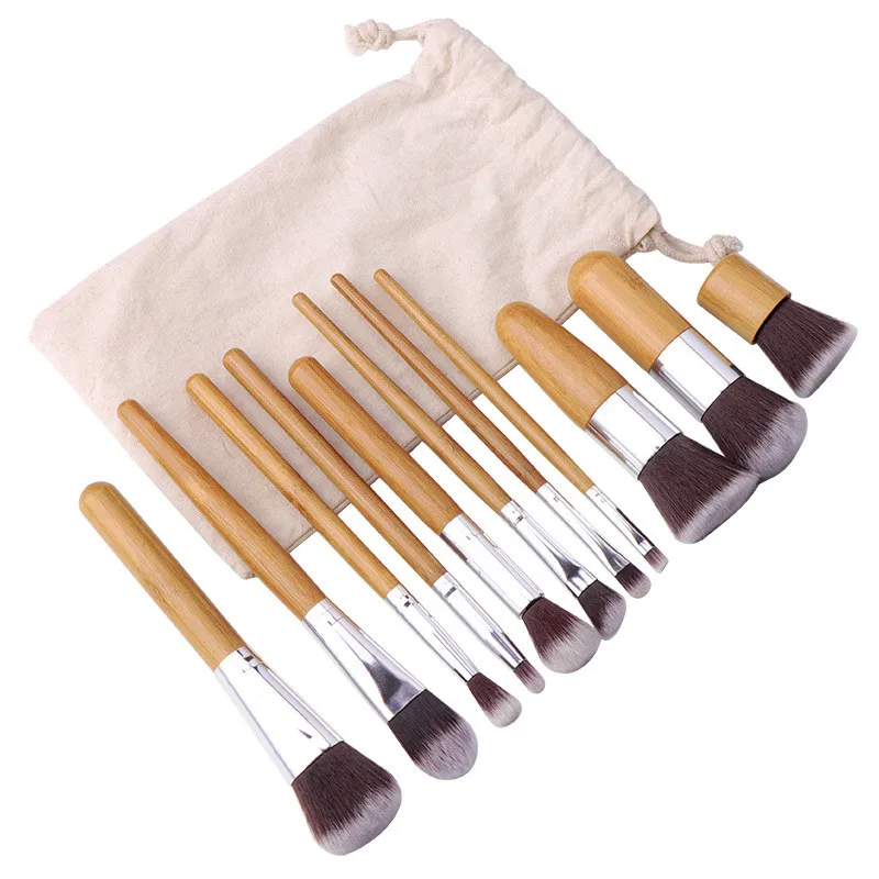 Picture of Professional Bamboo Brush Set of 11pcs - Makeup Brush set