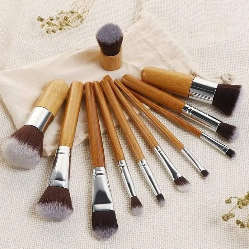 Picture of Professional Bamboo Brush Set of 11pcs - Makeup Brush set