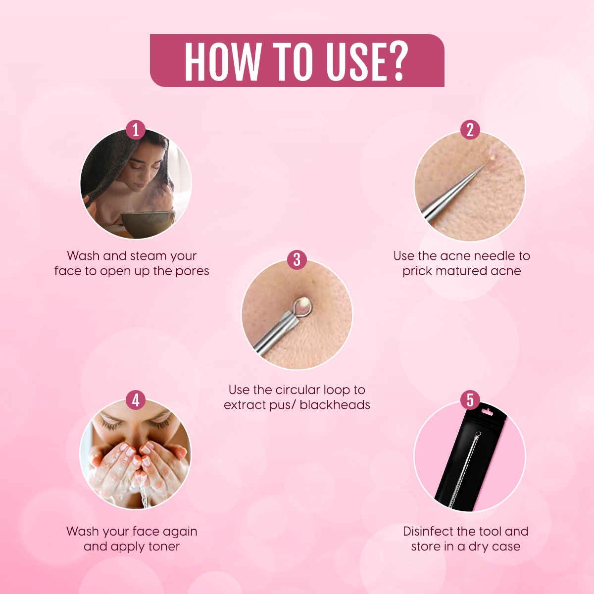 Picture of Bron Stick / Blackhead Remover Tool Acne Pimple Extractor (Silver) 1 pcs