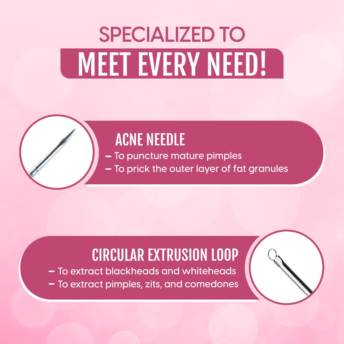 Picture of Bron Stick / Blackhead Remover Tool Acne Pimple Extractor (Silver) 1 pcs