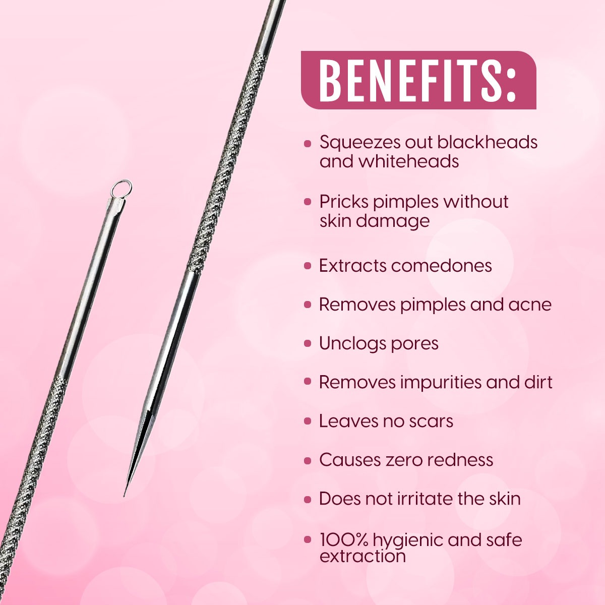 Picture of Bron Stick / Blackhead Remover Tool Acne Pimple Extractor (Silver) 1 pcs