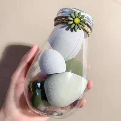 Picture of 6 piece Beauty Blender Makeup Puff Set With Cute bottle - Makeup Sponge Puff set - Green Color Set