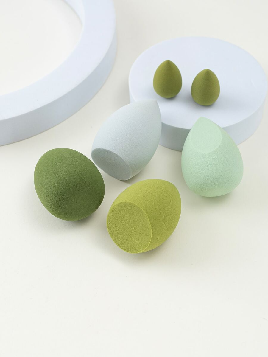Picture of 6 piece Beauty Blender Makeup Puff Set With Cute bottle - Makeup Sponge Puff set - Green Color Set