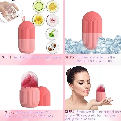 Picture of Ice Roller (Pink) for Neck, Face & Eyes Massager | Face and Eye Puffiness